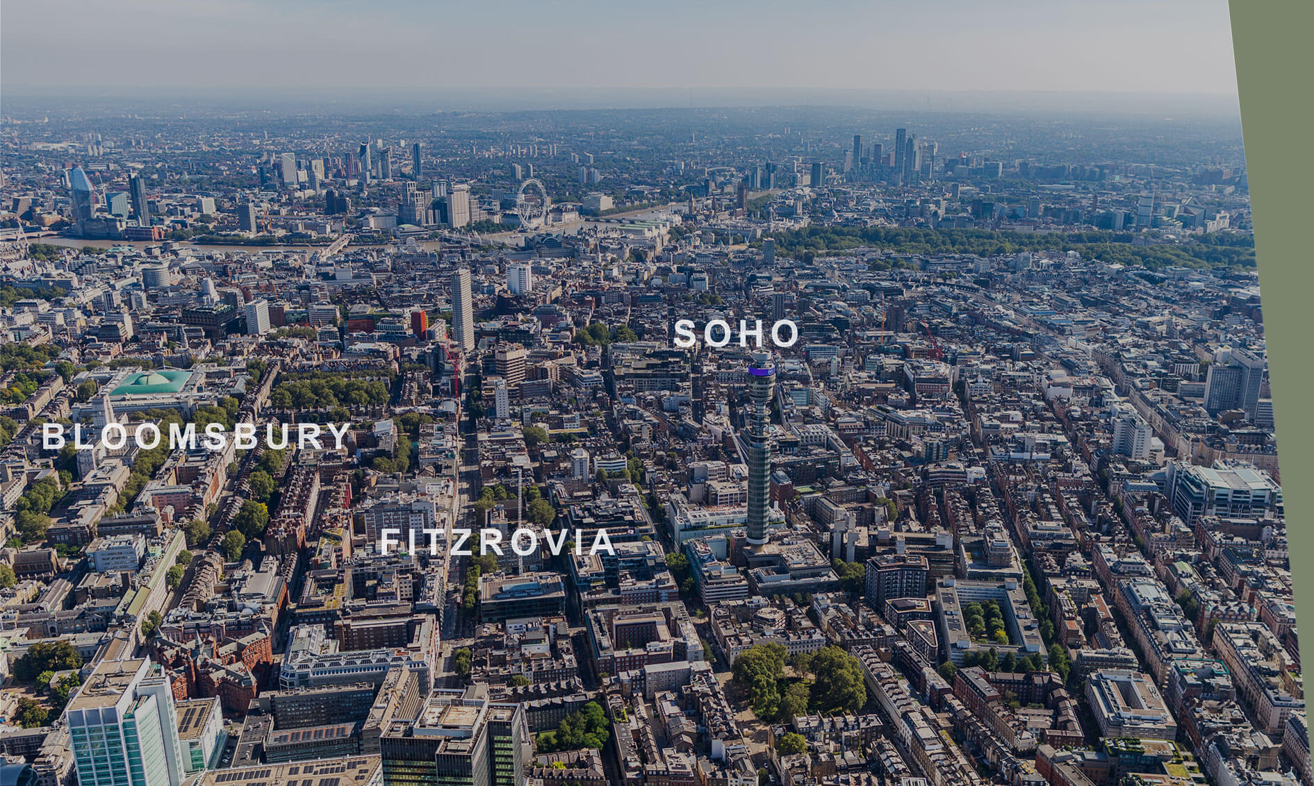 aerial shot of London